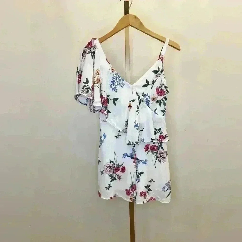Women’s DO + BE White Floral Romper